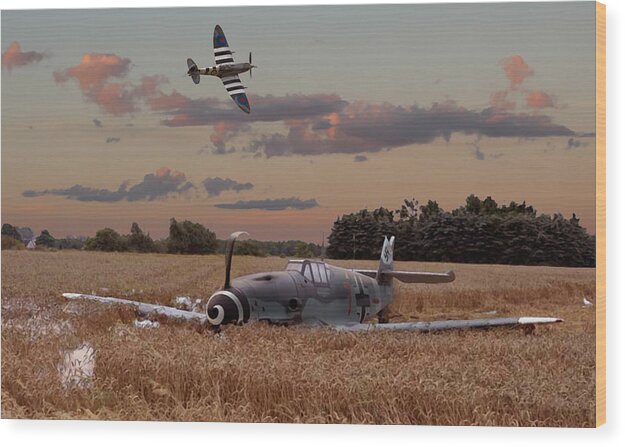 Raaf Wood Print featuring the digital art Down and Out by Mark Donoghue