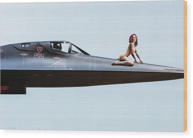 Spy Plane Wood Print featuring the photograph Area 71 Nose Art by Dario Impini