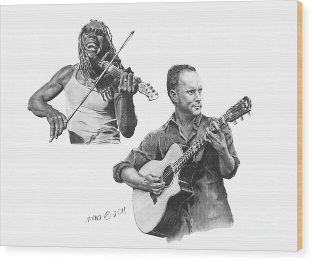 Man Wood Print featuring the drawing Boyd and Dave by Marianne NANA Betts
