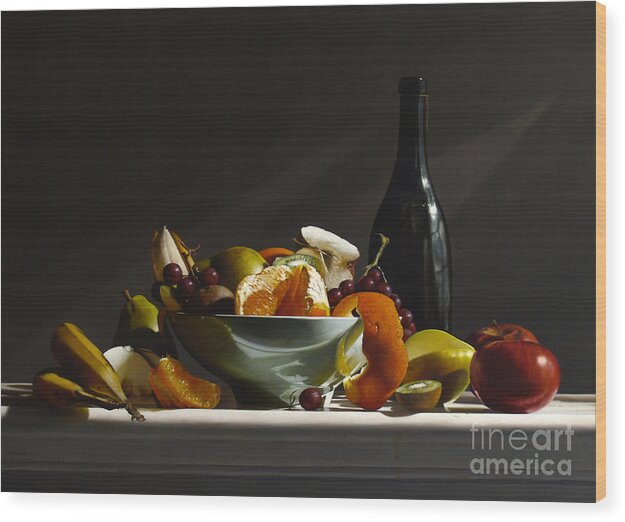 Fruit Wood Print featuring the painting FRUIT BOWL no.3 by Lawrence Preston