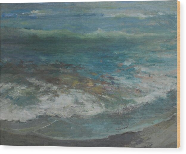 Seascape Wood Print featuring the painting Shoreline by Marilyn Muller