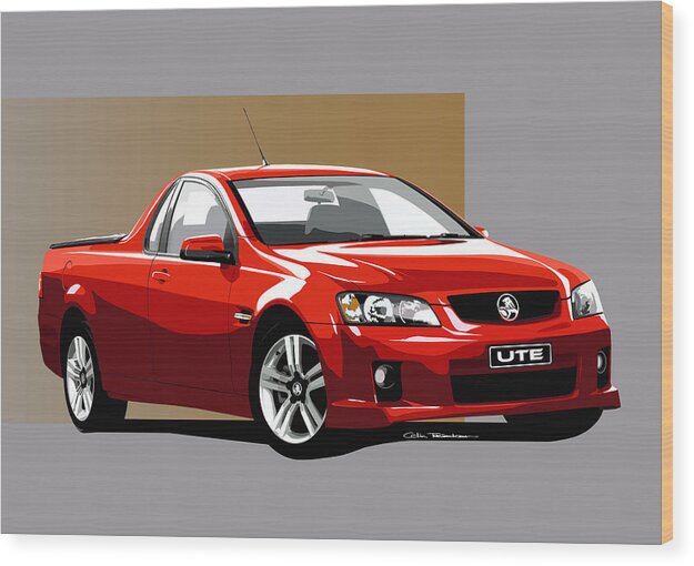Holden Wood Print featuring the digital art Holden Ute by Colin Tresadern