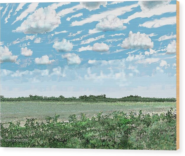 Brazoria Wood Print featuring the digital art Brazoria County Field by Kerry Beverly