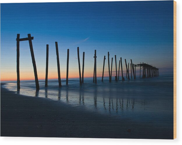 New Jersey Wood Print featuring the photograph Old Broken 59th Street Pier by Louis Dallara