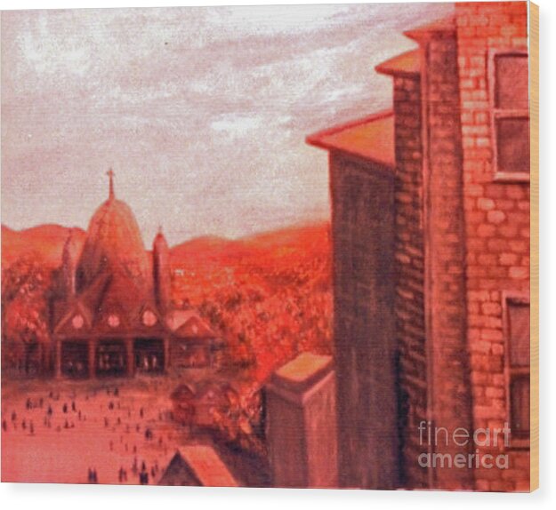 Cityscape Wood Print featuring the painting Changing Focus by Michael Anthony Edwards
