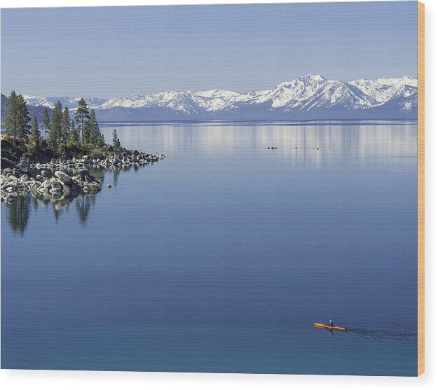 Usa Wood Print featuring the photograph FlatWater Kayak by Martin Gollery
