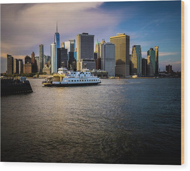 Nyc Wood Print featuring the photograph Governors Island Ferry by John Manno