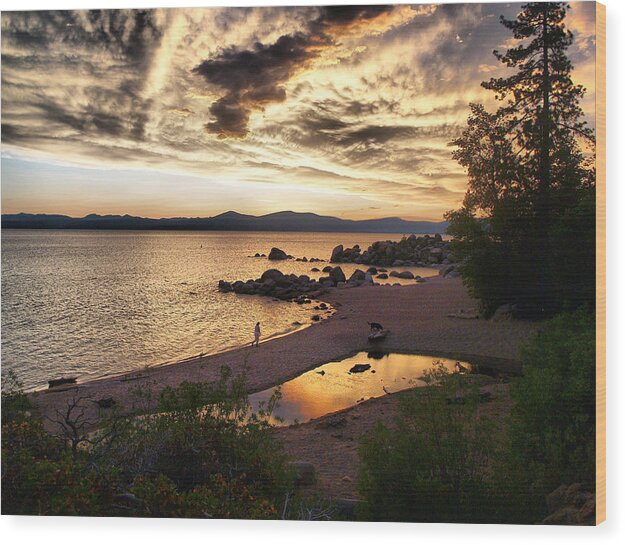 Lake Tahoe Wood Print featuring the photograph Tahoe Sunset by Martin Gollery