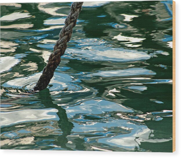 Kalk Bay Harbour Wood Print featuring the photograph Abstract Water Reflection 252 by Andrew Hewett
