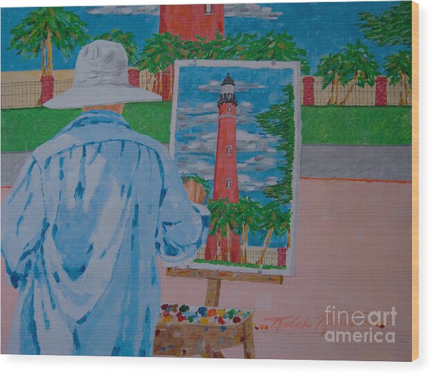 Landscapes Wood Print featuring the painting Plein-Air Painter by Art Mantia