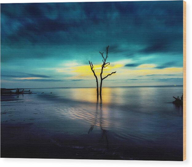 Twilight Wood Print featuring the photograph Twilight at the Boneyard by Kevin Senter