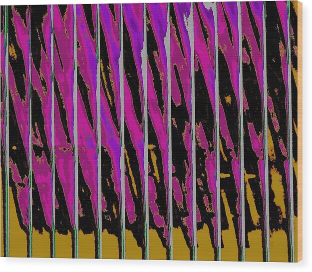Abstract Wood Print featuring the digital art Dual Curtain by T Oliver