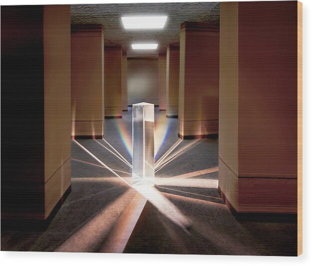 Light Wood Print featuring the photograph Prism Light by John Manno