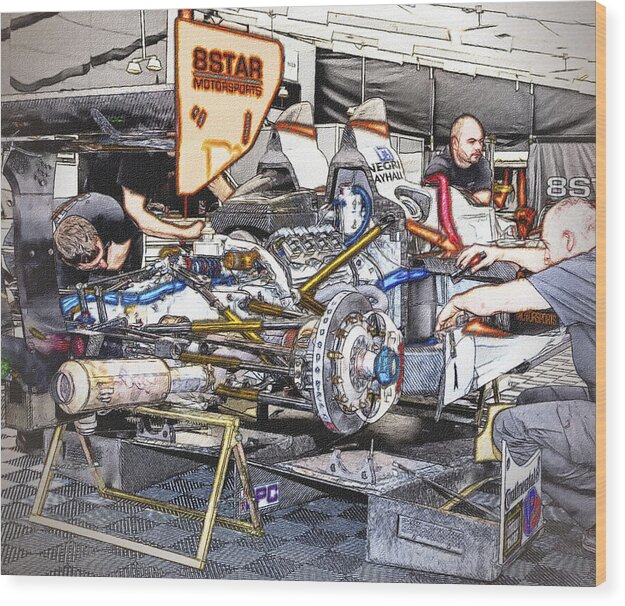 Alms Wood Print featuring the digital art 8Star Motorsports by Bill Linhares
