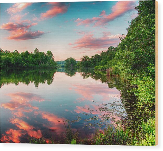 Catheys Creek Wood Print featuring the photograph Cathey's Reflection by Kevin Senter