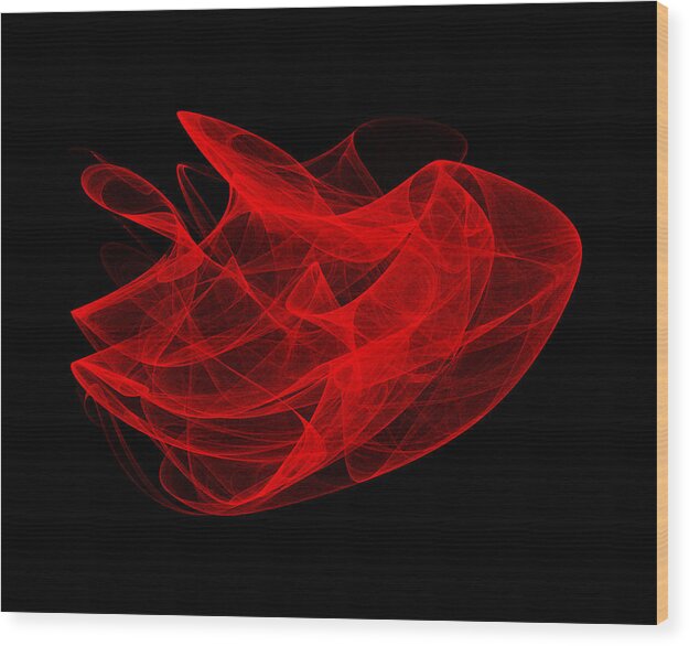 Strange Attractor Wood Print featuring the digital art Gathering Wave I by Robert Krawczyk