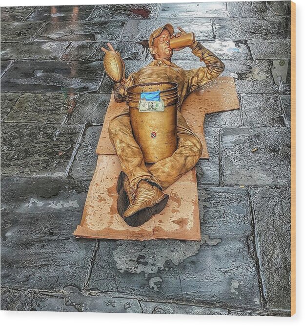 Street Art Wood Print featuring the photograph NOLA Street Art Alive by Portia Olaughlin