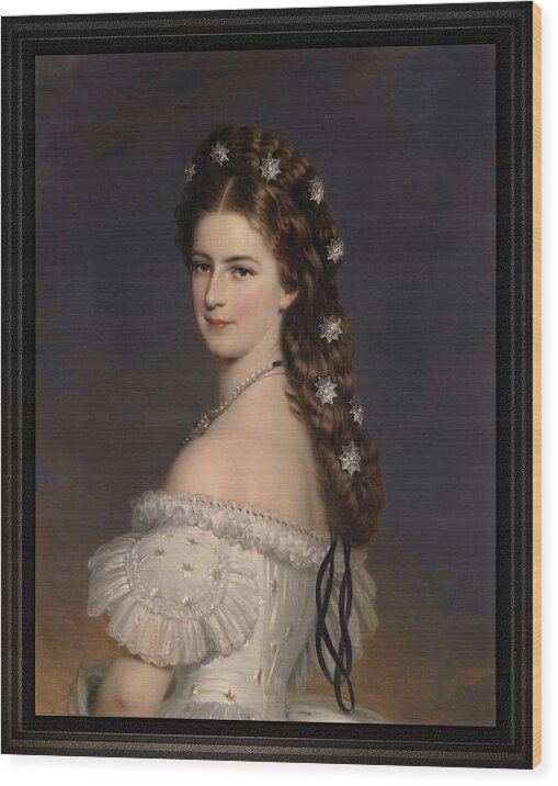 Empress Elisabeth Of Austria Wood Print featuring the painting Empress Elisabeth of Austria by Franz Xaver Winterhalter by Rolando Burbon