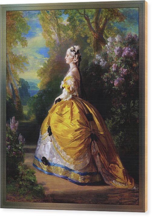 The Empresseugénie Wood Print featuring the painting The Empress Eugenie by Franz Xaver Winterhalter by Rolando Burbon