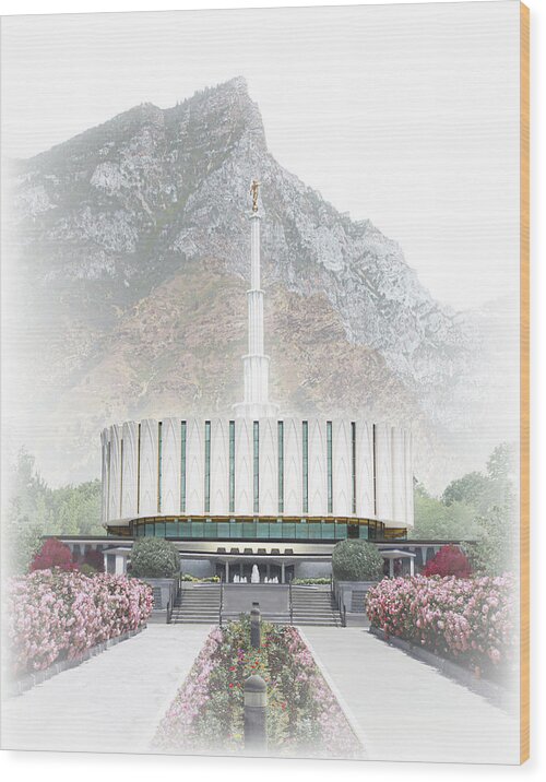 Provo Wood Print featuring the digital art Provo Temple - Celestial Series by Brent Borup