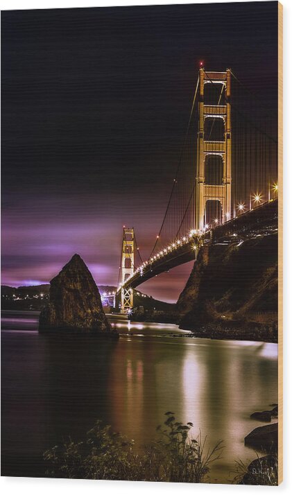Golden Gate Bridge Wood Print featuring the photograph Golden by Don Hoekwater Photography