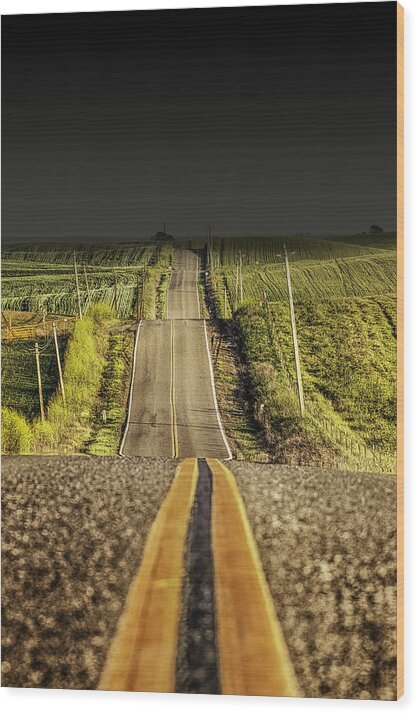Road Wood Print featuring the photograph The Road Rolls On by Don Hoekwater Photography