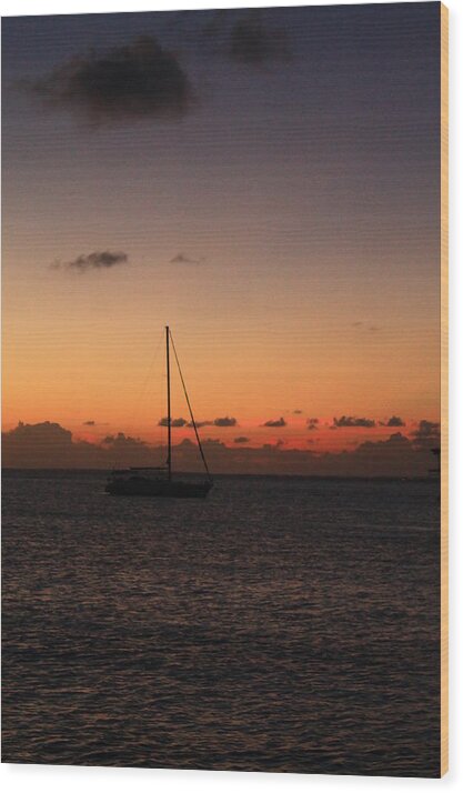 Sailboat Wood Print featuring the photograph Sunset #30 by Catie Canetti