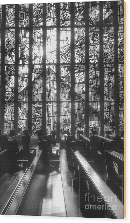 Częstochowa Wood Print featuring the photograph Sunlit Stained Glass at Czestochowa Shrine, PA by Christopher Lotito