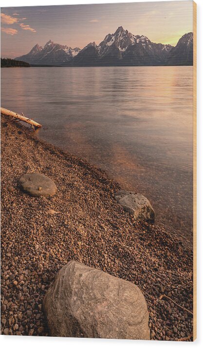 Tetons Wood Print featuring the photograph 2018 Tetons Sunset-2 by Tara Krauss