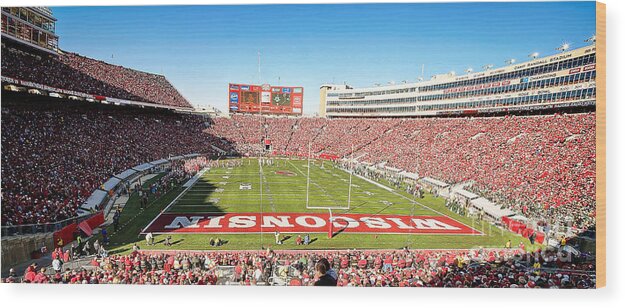 Camp Wood Print featuring the photograph 0812 Camp Randall Stadium Panorama by Steve Sturgill