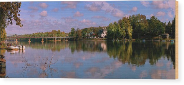 Photography Wood Print featuring the photograph New Hope-lambertville Bridge, Delaware #1 by Panoramic Images