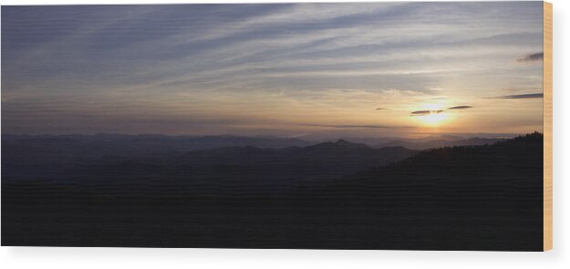 Cowee Mountains Overlook Wood Print featuring the photograph Blue Ridge Parkway Pause by Ben Shields