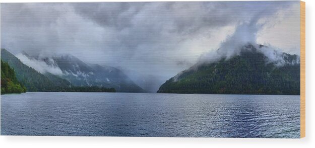 Clouds Wood Print featuring the photograph Crescent Lake by David Andersen