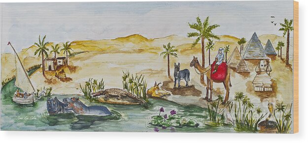 Egypt Wood Print featuring the painting Cruising Along The Nile by Janis Lee Colon