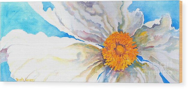 Acrylic Wood Print featuring the painting Floating Poppy by Reveille Kennedy