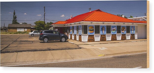 Route 66 Wood Print featuring the photograph Hamburgers and Ice Cream by Angus HOOPER III