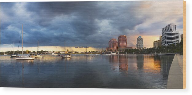 At Wood Print featuring the photograph Harbor at West Palm Beach by Debra and Dave Vanderlaan