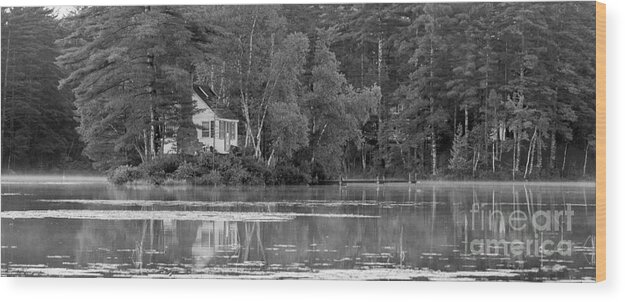 Maine Wood Print featuring the photograph Island Cabin - Maine by Steven Ralser