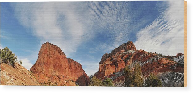 Scenics Wood Print featuring the photograph Kolob Canyon by Utah-based Photographer Ryan Houston