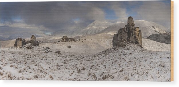 Colin Monteath Wood Print featuring the photograph Limestone Boulders And Snow by Colin Monteath