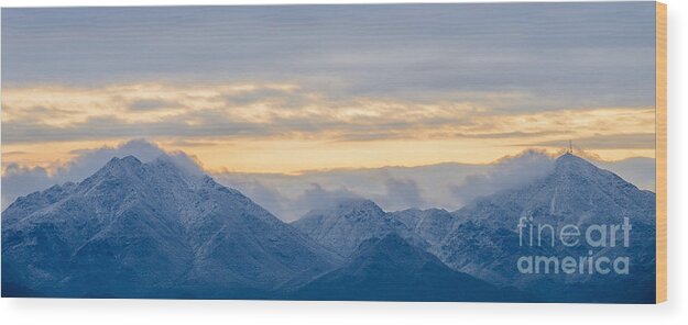 Mcdowell Mountains Wood Print featuring the photograph Snow Dusted McDowell Mountains by Tamara Becker