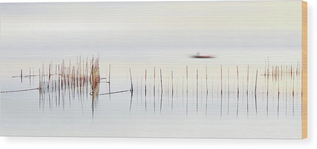 Panorama Wood Print featuring the photograph The Boat by Juan Luis Duran