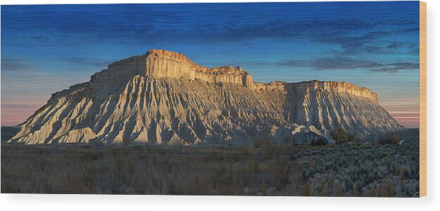 Landscape Wood Print featuring the photograph Utah Outback 40 Panoramic by Mike McGlothlen