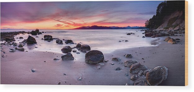 Panorama Wood Print featuring the photograph Wreck Beach Panorama by Alexis Birkill