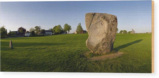Prehistoric Wood Print featuring the photograph New and Old Stones at Avebury by Jan W Faul
