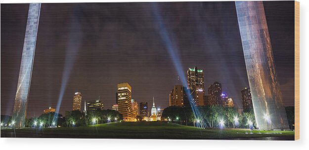 Abstract Wood Print featuring the photograph Saint Louis Lights by Semmick Photo