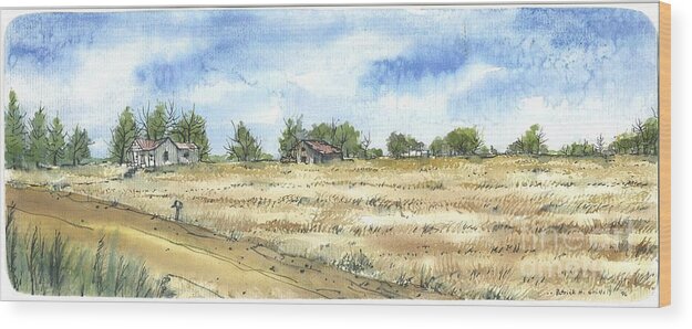 Farm Wood Print featuring the painting South Carolina Field by Patrick Grills