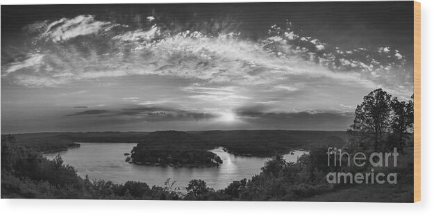 Niangua Wood Print featuring the photograph Sunset on the Niangua #1 by Dennis Hedberg