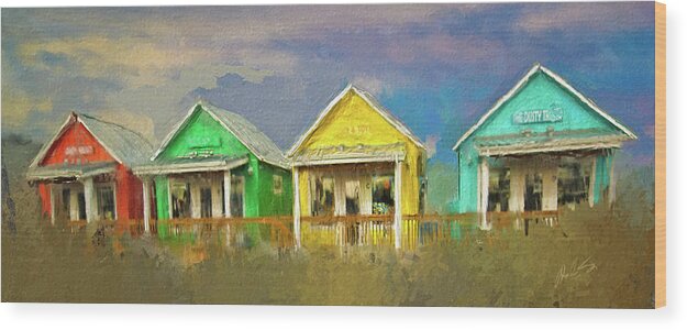 Cabins Wood Print featuring the digital art 4 Of A Kind by Dale Stillman