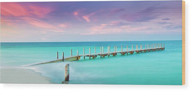 Quindalup Boat Ramp Wood Print featuring the photograph Aqua Waters by Az Jackson